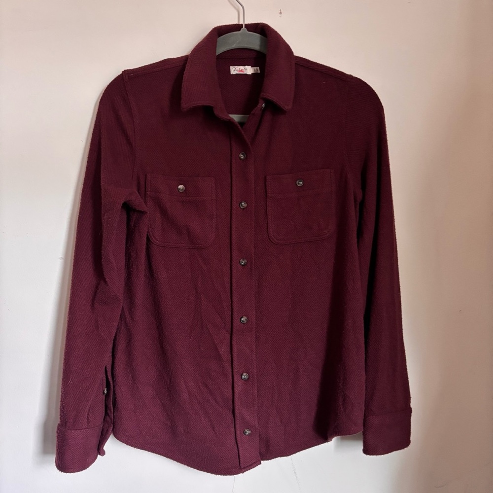 Faherty Deep Red Button Down Shirt - image 1
